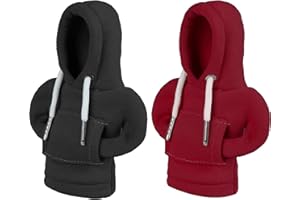 LISEFO 2PCS Housse de Sweat à Capuche Car Gear, Noir&Rouge Sweat Pommeau de Vitesse, Décoration de pommeau de levier de vitesse, Automobile Accessoires intérieurs