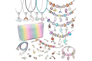 TACOBEAR 108pc Bracciale Charms Fai da Te Kit Braccialetti DIY Ragazza Creazione Braccialetti con Perline Fascino Braccialetti Bricolage Kit di Gioielli Lavoretti Creativi Regalo per Bambina 5 6 7 8 9 10 Anni