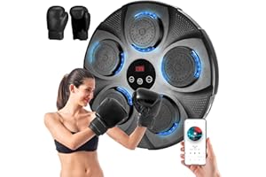 NamYoprce Music Boxing Machine Adulti - 9 modalità di velocità Macchina da Box Musical Pugile con Guanti da Boxe - LED Musica Bluetooth Boxe Allenamento