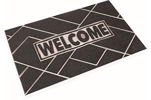 Miorkly Wycieraczka zewnętrzna 75 x 46 cm, antypoślizgowa mata zatrzymująca brud, materiał PCW na zewnątrz, nadająca się do prania, innowacyjna wycieraczka do drzwi wejściowych/brązowa
