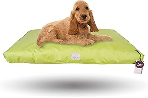 Ligo Tommy - Materasso per Cani Idrorepellente e AntiGraffio, Realizzato in Italia. Cuscino Cuccia per Cane AntiGraffio antimacchia Perfetto per l'uso Interno ed Esterno. (S: 70 x 50 cm, VERDE CHIARO)