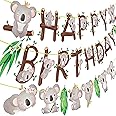 umoni Koala Happy Birthday Banner Cartoon Animal Koala Themed Birthday Party Supplies