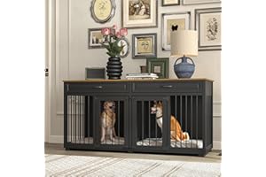 DEZAGCE - Cage pour chien XXL - Armoire avec 2 tiroirs et 2 portes - Pour chiens de grande/moyenne taille - Table d'appoint - Niche intérieure - Maison pour chien pour la maison