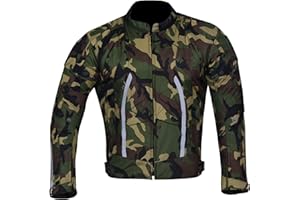NORMAN New Men's Motorcycle Motorbike Jacket Waterproof Textile with CE Armoured Green Camouflage