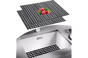 E-GREETSHOPPING 2er-Set Schutzmatte für Küche und Bad, PVC Spülbeckenmatte Zuschneidbare Abtropfmatte, Kann Angepasst Spülbeckenmatte Weich, Edelstahl Spülbecken Schutzmatte, Gegen Kratzer im Spülbecken, 30 * 40 cm