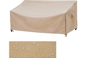 F&J Outdoors Housse pour canapé de Jardin, imperméable, 208x99x66/91cm, Housse pour mobilier d'extérieur, 3-4 Places, Beige, Protecteur de canapé, Tissu imperméable