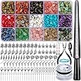 HONGTEYA 801 Pcs Crystal Jewellery Making Kit, Crystals for Jewellery Making with Crystal Gemstone Beads 5-7mm Stone Bead Drilled Beads for Jewelry Making