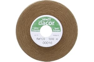 Sewfil dacor 120 - Cono de hilo de coser poliéster de 5.000 metros 0016 - Oro viejo