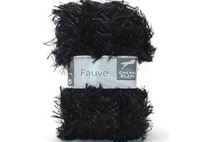 Laines Cheval Blanc - FAUVE fil à tricoter 100% polyester 50g - Fil fourrure