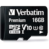 Verbatim Premium Micro SDHC Speicherkarte mit Adapter, 16 GB, Datenspeicher für Foto- und Video-Aufnahmen, Micro SD Karte in 