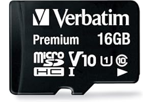 ‎VERBATIM Verbatim Premium Micro SDHC Speicherkarte mit Adapter, 16 GB, Datenspeicher für Foto- und Video-Aufnahmen, Micro SD Karte in schwarz, ideal für Handy, Kamera oder Tablet