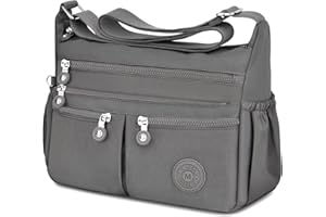 TEUEN Bolso Bandolera Mujer Mediano Casual Bolsos de Mano Impermeable de Nailon Ligero Bolso Crossbody Bag con Múltiples Bolsillos Bolso Cruzado para Universitarias Viaje Uso Diario