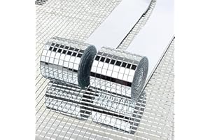 WDragon 3200pcs 2 Rolls Real Glass Silver Mirrors Mosaic Tiles Sticker for Craft Square Glass Tiles Self Adhesive,5mm by 5mm