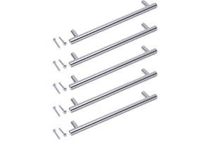 BSM Marketing Maniglia a T bar moderna con finitura argento (5, 64 mm)