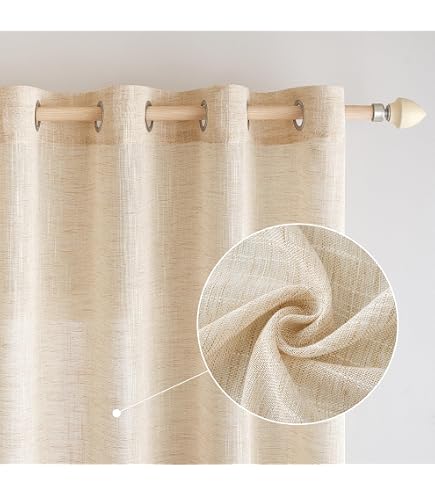 Voilage à œillets Douceur D'Intérieur – 140 X 180 Cm, Couleur Naturel | Voile Tissé, Filtrage Lumière | Lavable à 30°