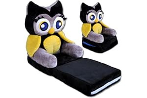 ‎NEED SLEEP Need Sleep Kindersessel Kindercouch Kindersofa - Kinderliege | Kindermöbel Mini Sofa klein Sessel mit Schlaffunktion Spielsofa kleine Couch Klappsofa Bodensofa Kinderzimmer Möbel (Eule Leo)