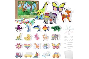 Mardo 20 Stück Bügelperlen Platten, Transparente Bügelperlen Steckplatten, Kunststoff Bügelplatte 5mm, Bügelperlen Steckplatten mit bunten Karten, Bügelpapier, Pinzetten, Aufhängeseile