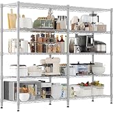 Himimi 5 Tier Heavy Duty Garage Shelves, 180W x 45D x 183H cm, Adjustable Wire Metal Shelving Unit, Large Capacity Storage Ra