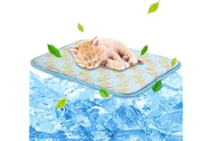 NWK Pet Cooling Mat - Ice Silk Cooling Mat for Dogs & Cats Portable & Washable Pet Blanket, Car Seats, Beds for Summer (Blue Toy, Small (50cm x 40cm x 0.75cm))