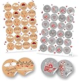 Logbuch-Verlag 48 Christmas Stickers for Customers Gifts Christmas Wrapping 4 cm Red Black White Grey White