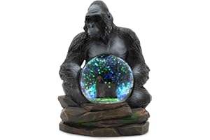 Elanze Designs Gorilla Mother and Baby Miniature 45MM Sturdy Polyresin Magical Whimsical Tabletop Dresser Nightstand Glitter Water Snow Globe Figurine Decoration
