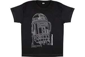 POPGEAR Star Wars R2-D2 T-Shirt, Kids, 5-15 Years, Black, Official Merchandise