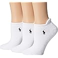 Lauren By Ralph Lauren Women's Heel Tab Cushion Sole Cotton Ped 3 Pack Socks 9-11 (Us Women's Size 4-10.5) White