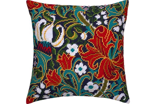 Brvsk Lys doré. Kit de broderie avec toile de tapisserie imprimée (40 × 40 cm) — Kit de coussins à l'aiguille pour une décoration créative de la maison — Kit de couture pour adultes débutants