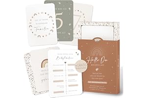 40 Milestone Cards Baby - Inspirational Milestone Cards Set Including Gift Box - for Girls and Boys - Hello You Rainbow