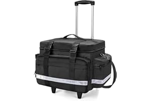 Damero Bolsa Médica con Ruedas con Carro Desmontable, Bolsa para Equipos Médicos con Divisores y Bolsas Extraíbles, Negro