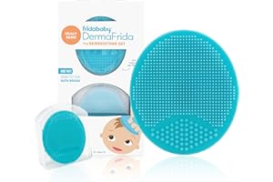 ‎FRIDA BABY Fridababy DermaFrida The SkinSoother Silicone Baby Bath Brush Baby Accessories for Dry Skin, Milk Scab and Eczema Pack of 2