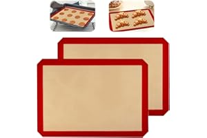 JINSION 2 Pièces Tapis Cuisson,30x40 cm Tapis de Cuisson Silicone pour Four,Plaque Silicone Four,Feuille de Cuisson Patisserie Sans BPA,Tapi Cuisson Silicona Four Antiadhésif pour Pain,Biscuits,Macarons