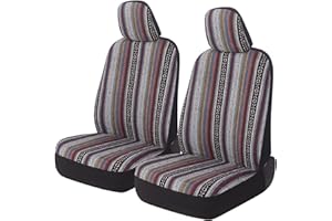 AUTOYOUTH Auto Baja Saddle Blanket Low Back Seat Cover Weave Aztec Tribal Ethnic Navajo Print Stripe for Car,Truck, Van, SUV - Airbag Compatible
