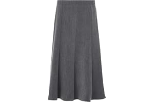 SLK KENTEX Women's Plain 8 Panels Flare Skirts Half Elasticated Waist 31" Length Below The Knee