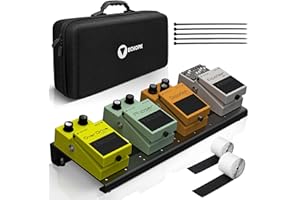 Guitar Pedal Board - EchoPK Small Aluminum Pedalboard with Protective Bag, Cable Ties Hook and Loop Adhesive Non-Slip Surface Lightweight Compact Customizable Layout Pedalboard Case