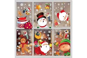 Funnlot Christmas Window Stickers 8 Sheets Christmas Window Decorations Christmas Window Clings Snowflake Xmas Window Stickers Home Church Classroom Window Stickers Christmas Xmas Window Decorations