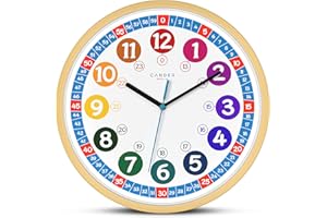 ‎CANDER BERLIN Cander Berlin MNU 2430 S Wanduhr Kinder Holzmotiv 30,5 cm Lernen Lernuhr Holzuhr lautlos geräuschlos leise Holzrahmen Kinderzimmer ohne Tickgeräusche Junge Mädchen