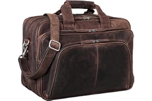 STILORD 'Calisto' Extra Große Arbeitstasche Leder Vintage Lehrertasche Aktentasche Office Bag XL Businesstasche für 2 Aktenordner 17 Zoll Laptoptasche Echtleder, Farbe:zamora - braun