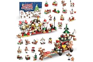 KONIJIWA Calendario Avvento 2024 Bambini 24 Scatole di Mattoncini da Costruzione a Tema Natalizio Calendario dell'avvento 24 giorni Regali per bambini Ragazzi Ragazze di 3, 4, 5-7, 8-12 anni