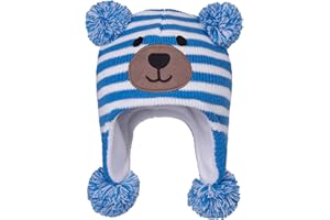 LANGZHEN Bambino Bambini Cappello Invernale Infantile, Earflap Maglia Cappello Caldo Fleece Foderato Beanie per Bambini Bambini Ragazze