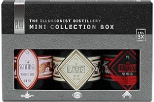 ‎THE ILLUSIONIST DISTILLERY The Illusionist Distillery Mini Collection Box | The Illusionist Dry Gin Mini 45% Vol. 50ml | The Sentinel Scented Rum Mini 41% Vol. 50ml | The Illusionist Gin FC Bayern München Edition Mini 45% Vol.