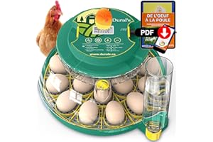 Dural's DX5® | Professionnel & Haute Précison | Couveuse œuf automatique | Certifiée CE | Température Précise & Contrôle de l’Humidité | Oeufs de Poule, Caille, Canard | Retournement Œuf automatique