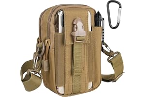 flintronic Bolsa Cintura Táctica, Bolso Cinturón Táctica Militar Compacta 1000D Nylon para Herramientas Pequeñas de Multiusos Teléfono Móvil al Aire Libre Deportes Senderismo y Camping, con Mosquetón