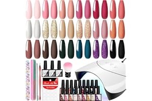 VANREESA Kit Semipermanente Unghie 18 Coloris Kit Smalto Semipermanente Unghie con Lampada U V Kit Unghie Gel Completo Regali per Donne