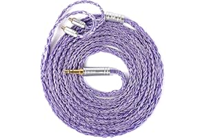 KBEAR ST24 Plus IEM Kopfhörerkabel, MMCX In-Ear-Monitorkabel, 16 Core 5N OCC versilberte Kopfhörer-Verlängerungskabel für Shure SE215, SE215 Pro, SE846, SE315, SE425, SE535 (MMCX, 3,5 mm Stecker)