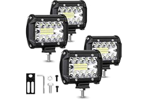 Timisea 4 Inch 240W Quad Row LED Pods 12960LM Spot Flood Combo Off Road Light Bar for Pickup Truck ATV UTV SUV Boat