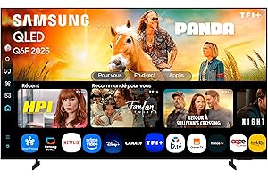Samsung TV AI 55 Pouces QLED 55Q6F 4K Smart TV, Quantum Dots, Q4 Lite Processor, WiFi, Airplay, HDR, Q-Symphony, OTS Lite, Knox Security, Gaming Hub, Bixby, Application opérateurs intégrées