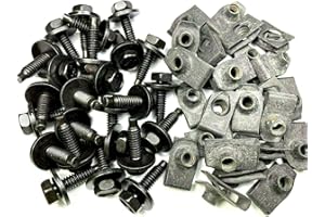 Retro-Motive 1/4" Body Bolts & Clips for Mopar (25 Bolts + 25 Clips) #1592