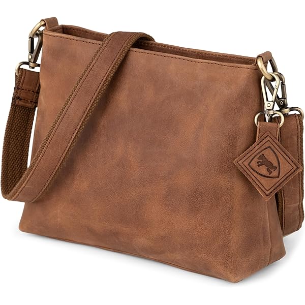 Berliner Bags Vintage Umhängetasche Marbella M, Große Schultertasche Crossbody Bag aus Leder, Handtasche für Damen - Braun