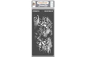 CrafTreat Grunge Stencils for Painting on Wood Reusable - Distressed Paint - 4X8 Inches - Mini Background Stencils for Card Making Designs - Reusable Texture Stencils